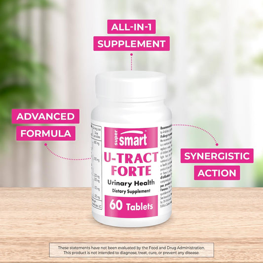 Supersmart - U-Tract Forte - With D-Mannose & Bromelain - Helps To Fight Urinary Discomfort & Sensitivity | Non-Gmo & Gluten Free - 60 Tablets