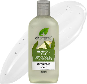 Dr Organic Hemp Oil 2 In 1 Shampoo & Conditioner, Fine Hair, Fine Hair, Mens, Womens, Natural, Vegan, Cruelty-Free, Paraben & Sls-Free, Certified Organic, 265Ml, Packaging May Vary (Pack Of 2)