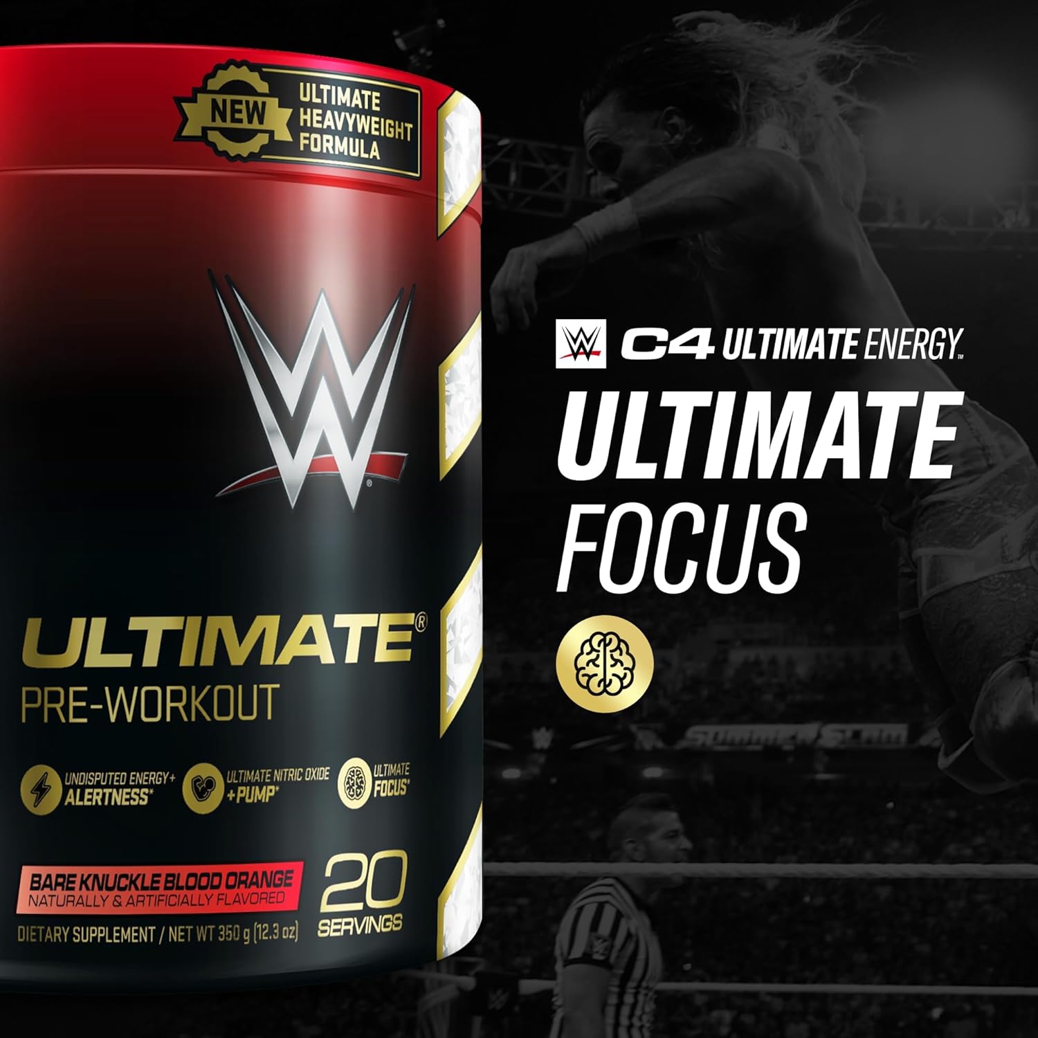 Cellucor C4 Ultimate Pre Workout Powder Bare Knuckle Blood Orange - Sugar Free Preworkout Energy Supplement for Men & Women - 300mg Caffeine + 3.2g Beta Alanine + 2 Patented Creatines - 20 Servings