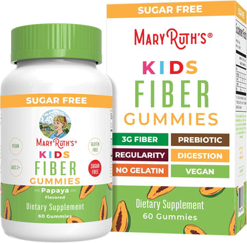 Maryruth Organics Nutritional Supplement, 2 Month Supply, Sugar Free, Prebiotic, For Kids Ages 2+, Gut Health And Digestion Support, 3G Soluble Fiber Per Gummy, 60 Count