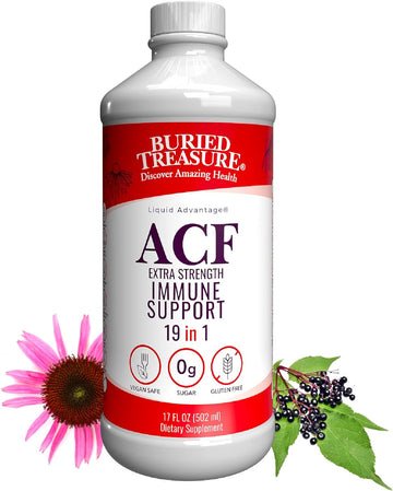 Buried Treasure ACF Extra Strength Immune Support, 17oz. 19 Vitamins and Herbs, Dietary Immunity Boost Supplement