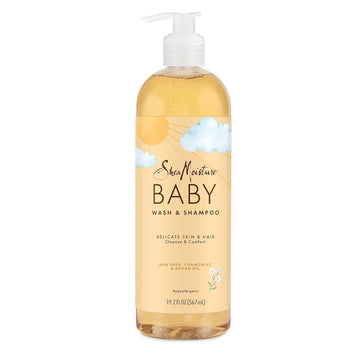 Sheamoisture Baby Wash And Shampoo Raw Shea, Chamomile & Argan Oil For Delicate Skin And Hair Baby Care With Shea Butter, 19.2 Oz