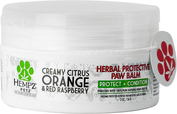 Hempz Petz Dog Paw Balm, Creamy Citrus Orange & Red Raspberry Herbal Protective Balm, 2 Oz