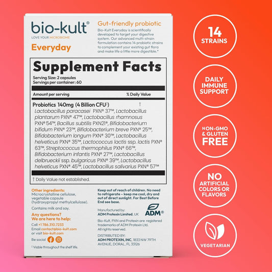 Bio-Kult Everyday Multi-Strain Formulation Probiotics For Digestive System, 120 Capsules (Pack Of 1)