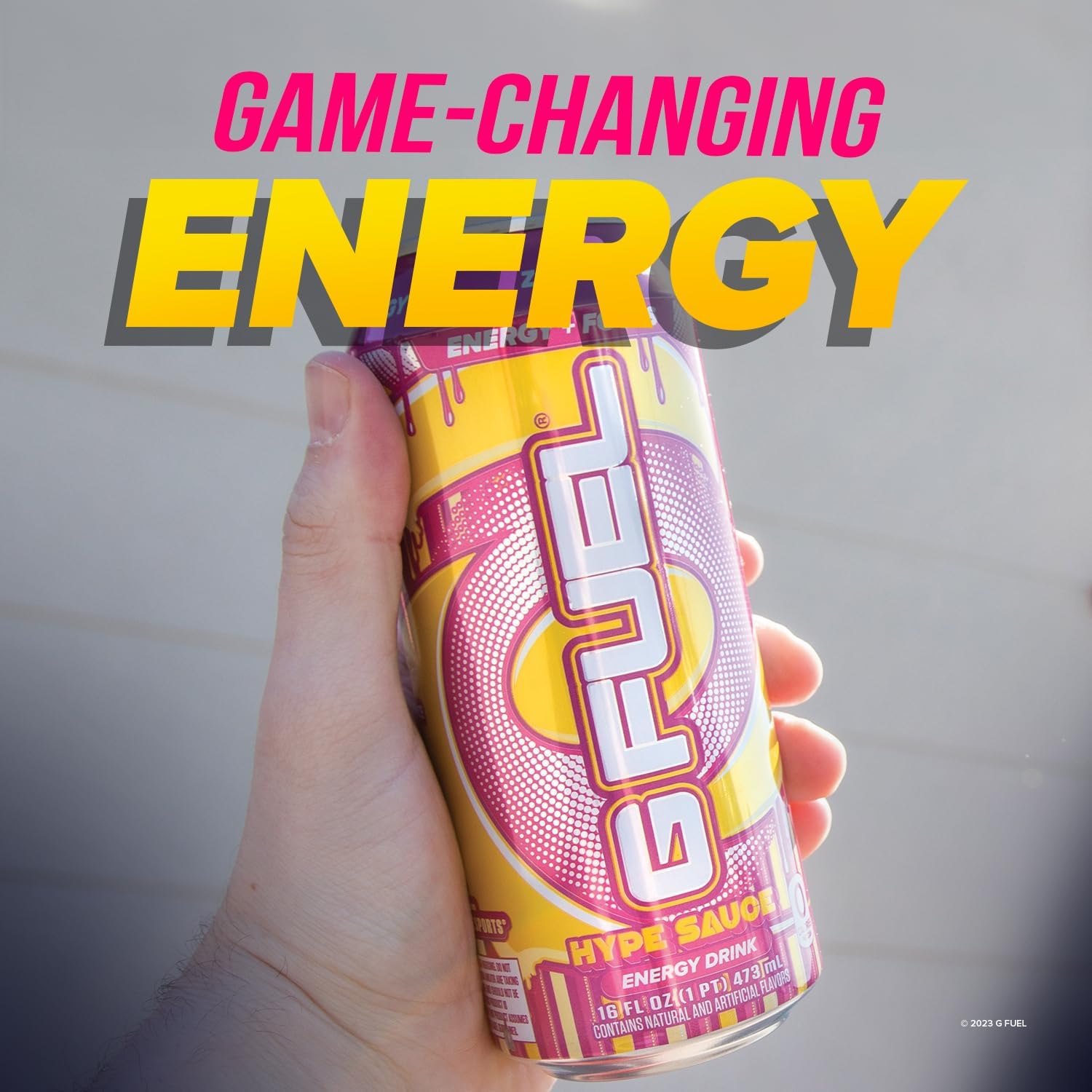 G Fuel Hype Sauce Energy Drink, Sugar Free, Healthy Drinks, Zero Calorie, 300 Mg Caffeine Per Carbonated Can, Raspberry + Lemonade Flavor, Focus Amino, Vitamin + Antioxidants Blend - 12 Pack