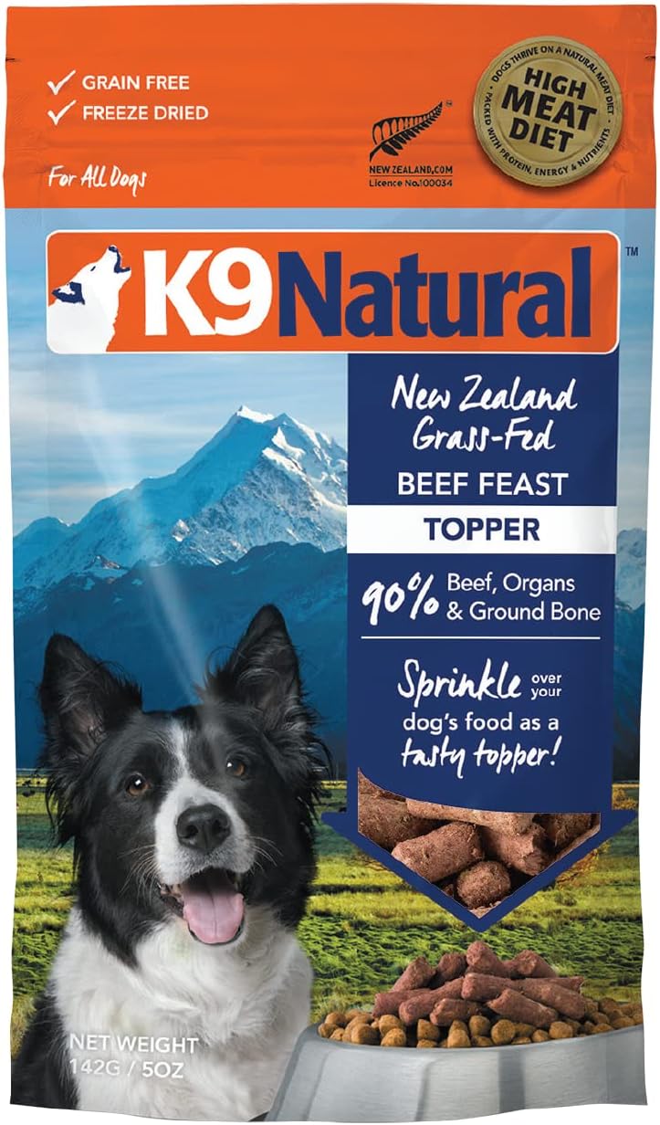 K9 Natural Grain-Free Freeze-Dried Dog Food Topper Beef 5oz