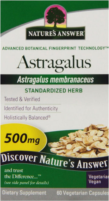 Nature'S Answer Astragalus Root Vegetarian Capsules, 60-Count