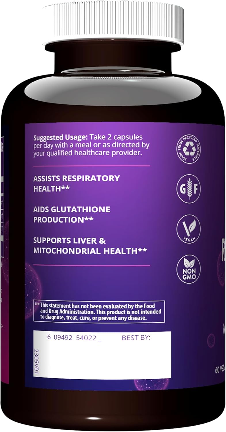 MRM Respiratory Health | with Quercetin + NAC | Supports Liver & Mitochondrial Health | Vegan + Non-GMO + Gluten Free | 30 servings : Health & Household