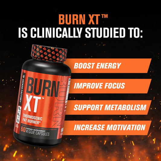 Jacked Factory Burn-Xt Clinically Studied Thermogenic Weight Loss (60 Capsules) & Lean Pm Max Sleep Aid (120 Capsules) For Appetite Supression & Weight Loss - 180 Capsules