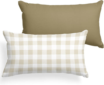 Pobibaby - 2 Pack Premium Toddler Solid Pillowcase - Ultra Soft Jersey Knit - Crib Pillow, Kids Pillow, Travel Pillow Case Cover (Gingham Khaki)