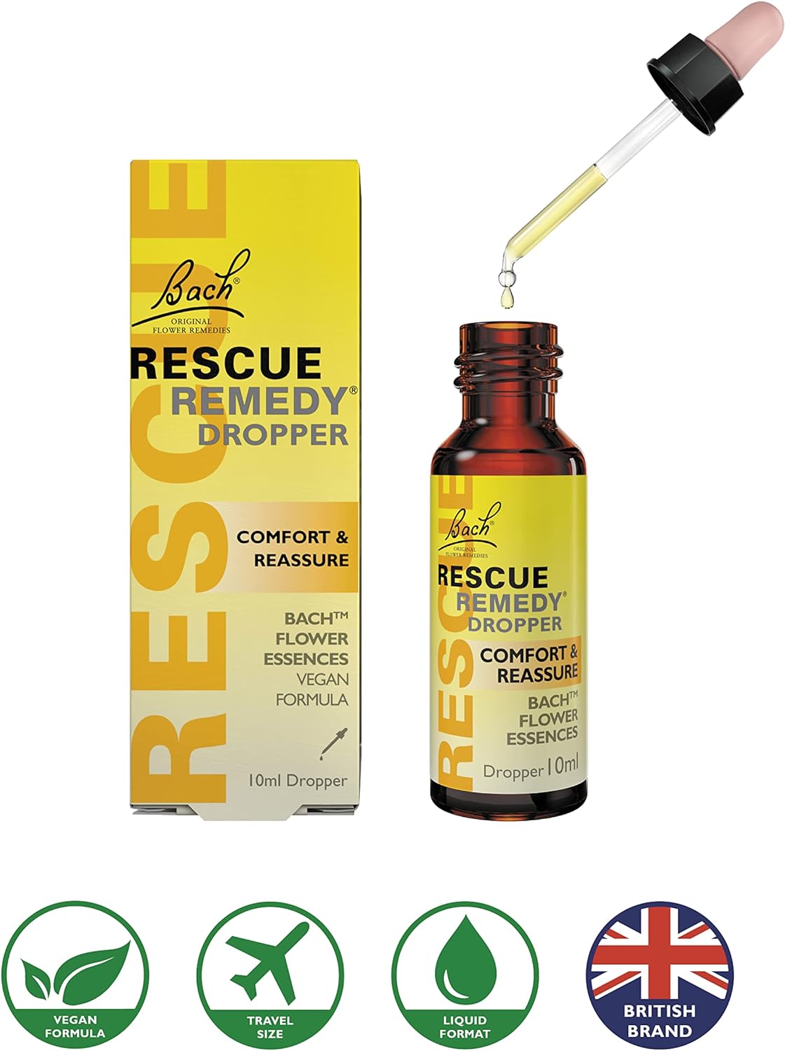 Rescue Remedy Dropper, 10mL - Natural Homeopathic Stress Relief : Everything Else