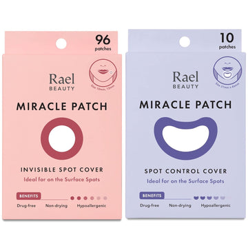 Rael Miracle Bundle - Invisible Spot Cover (96 Count) & Large Spot Control Cover (10 Count)