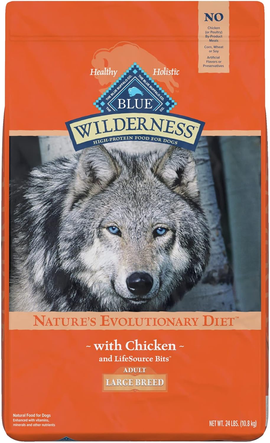 Blue Buffalo Wilderness High Protein, Natural Adult Large Breed Dry Dog Food, Chicken 24-Lb