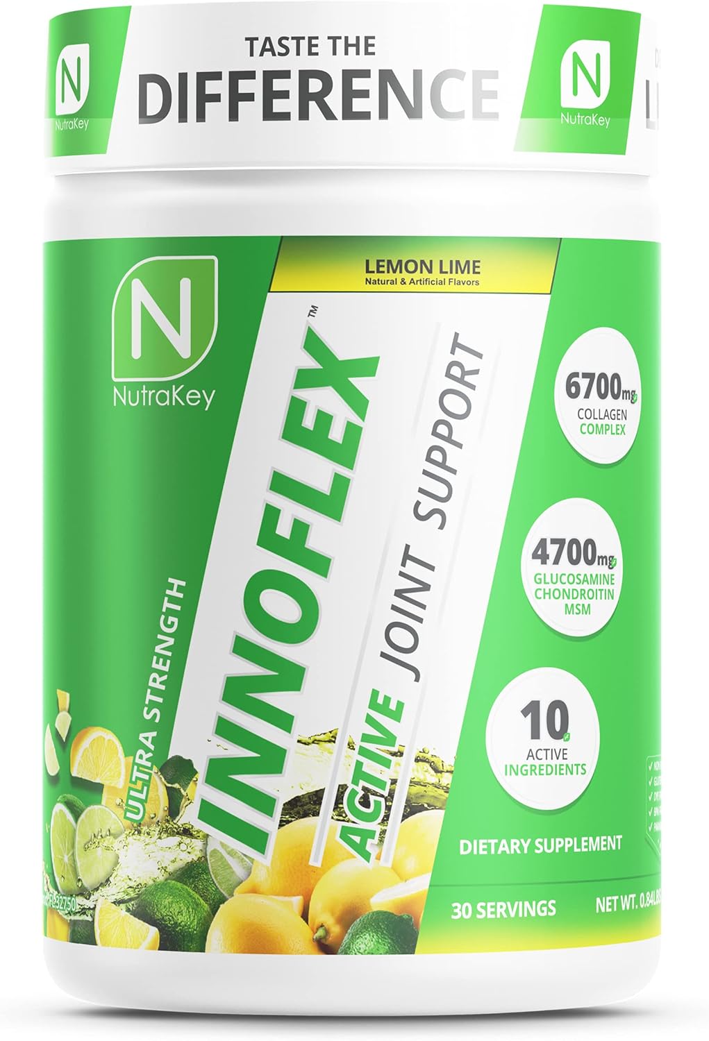 Nutrakey Innoflex Glucosamine With Chondroitin, Msm, Hyaluronic Acid And Collagen, 1500Mg