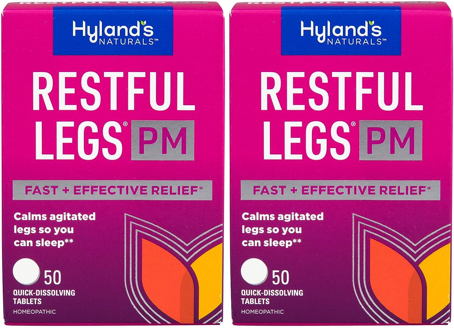 Hyland's Restful Legs PM Quick Dissolving Tablets - 50 Tablets (Pack of 2)