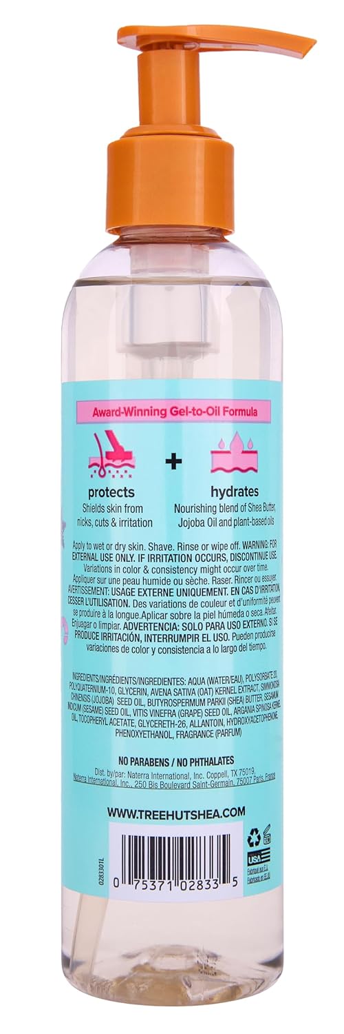 Tree Hut Peppermint Pearl Moisturizing Shave Oil | Made With Soothing Jojoba Oil | Gel-To-Oil Formula Helps Prevent Razor Bumps, Ingrown Hairs, & Skin Irritation | Limited Edition Holiday | 7.7 Fl Oz