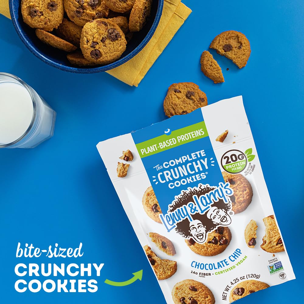 Lenny & Larry's The Complete Crunchy Cookie, Chocolate Chip, 6g Plant Protein, Vegan, Non-GMO, 1.25 Ounce Pouch (Pack of 12) : Grocery & Gourmet Food