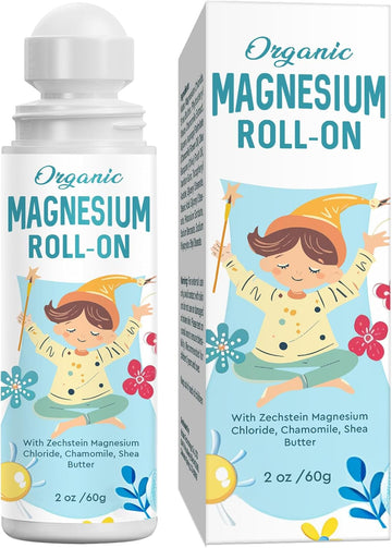 Magnesium Lotion For Kids Sleep & Calm, Magnesium Cream Roll-On Applicator To Help Children Calm & Sleep, Relaxation Formula For Balanced Mood, Bedtime & Sleep For Children-2 Oz