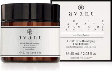 Avant | Rose Facial Exfoliant Peeling Scrub | Helps Soften Skin, Reduce Redness, Improve Radiance And Hydrate | Gentle Rose Beautifying Face Exfoliant | 1X 60Ml