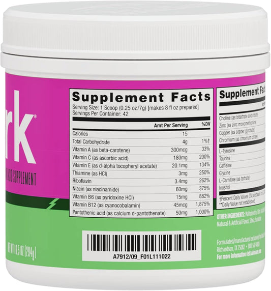 Advocare Spark Vitamin & Amino Acid Supplement - Focus & Energy Drink Powder Mix With Vitamin A, B-6, C & E - Also Includes L-Carnitine & L-Tyrosine - Watermelon, 10.5 Oz