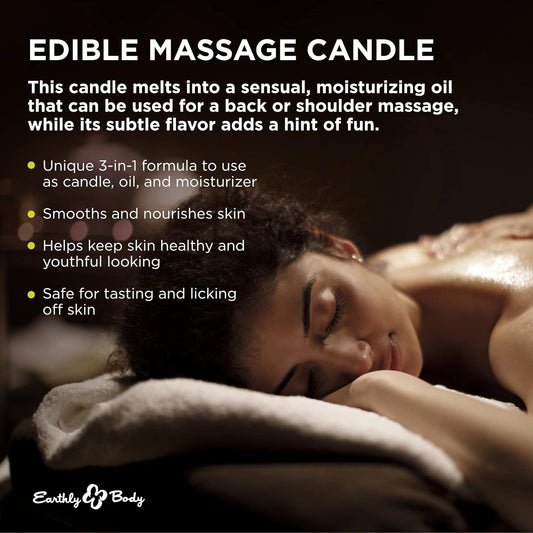 Earthly Body Edible Massage Candle - 4 oz - 3-in-1 Formula Can Be Used