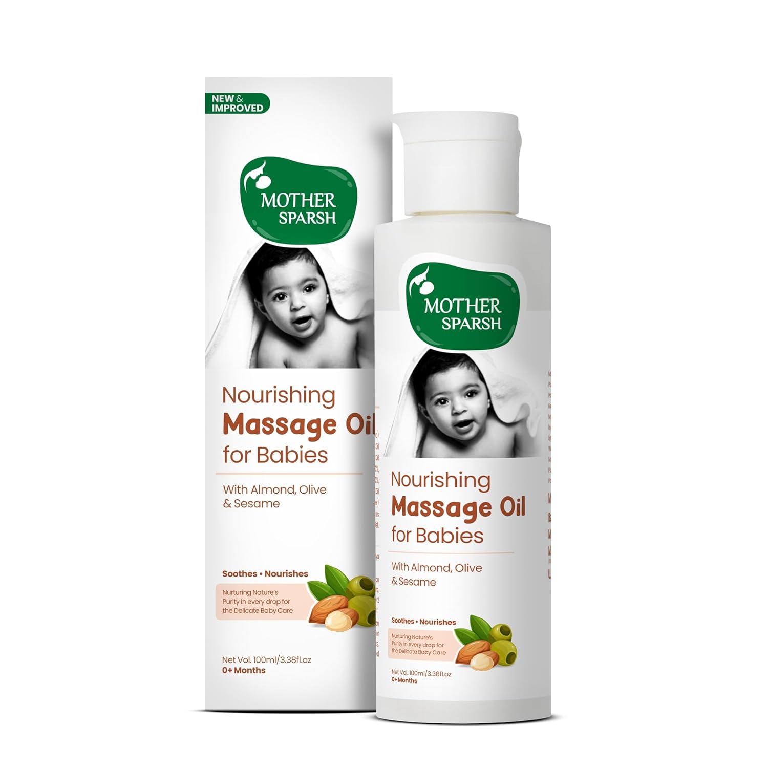 Ayurvedic Baby Massage Oil, 18 Herbal extracts and Oils - Lajjalu, tagar, Almond & Avocado Oil, 100ml