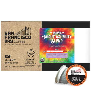 San Francisco Bay Compostable Coffee Pods - Organic Haight Ashbury French Roast (80 Ct) K Cup Compatible including Keurig 2.0, Dark Roast