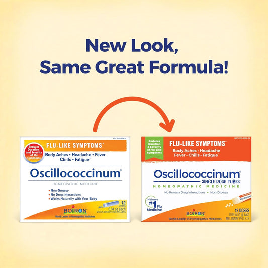 Boiron Oscillococcinum Natural Relief For Flu-Like Symptoms Of Body Aches, Headache, Fever, Chills, And Fatigue - 12 Doses
