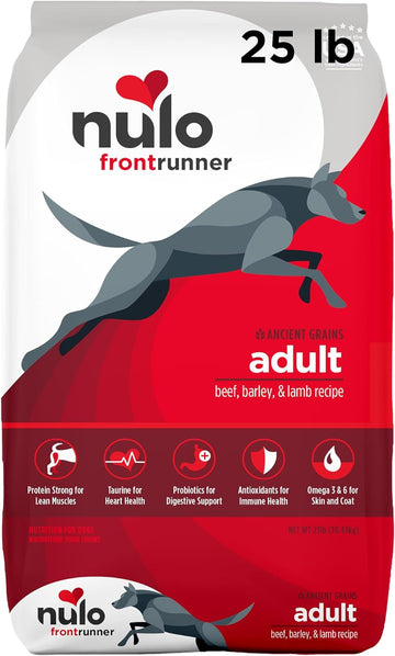 Nulo Frontrunner All Breed Adult Dry Dog Food, Premium All Natural Dog Kibble, Made With Ancient Grains Promote Fullness With Healthy Digestive Aid Bc30 Probiotic & Antioxidants For Immune Health