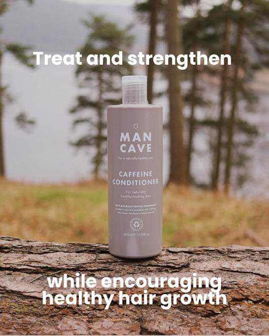 Mancave Caffeine Conditioner For Men, Encourage Healthy Hair Growth, Condition And Strengthen With Caffeine, Shea Butter And Panthenol, Natural, Vegan, Cruelty Free, 500 Ml