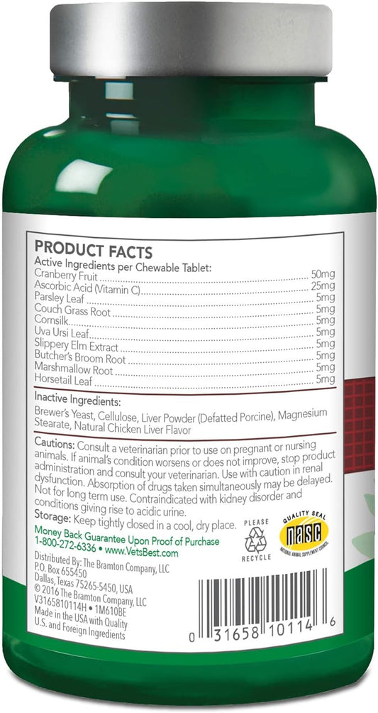 Vet'S Best Cat Urinary Tract Support Chewables | Supports A Healthy Urinary Tract In Cats | 60 Chewable Tablets