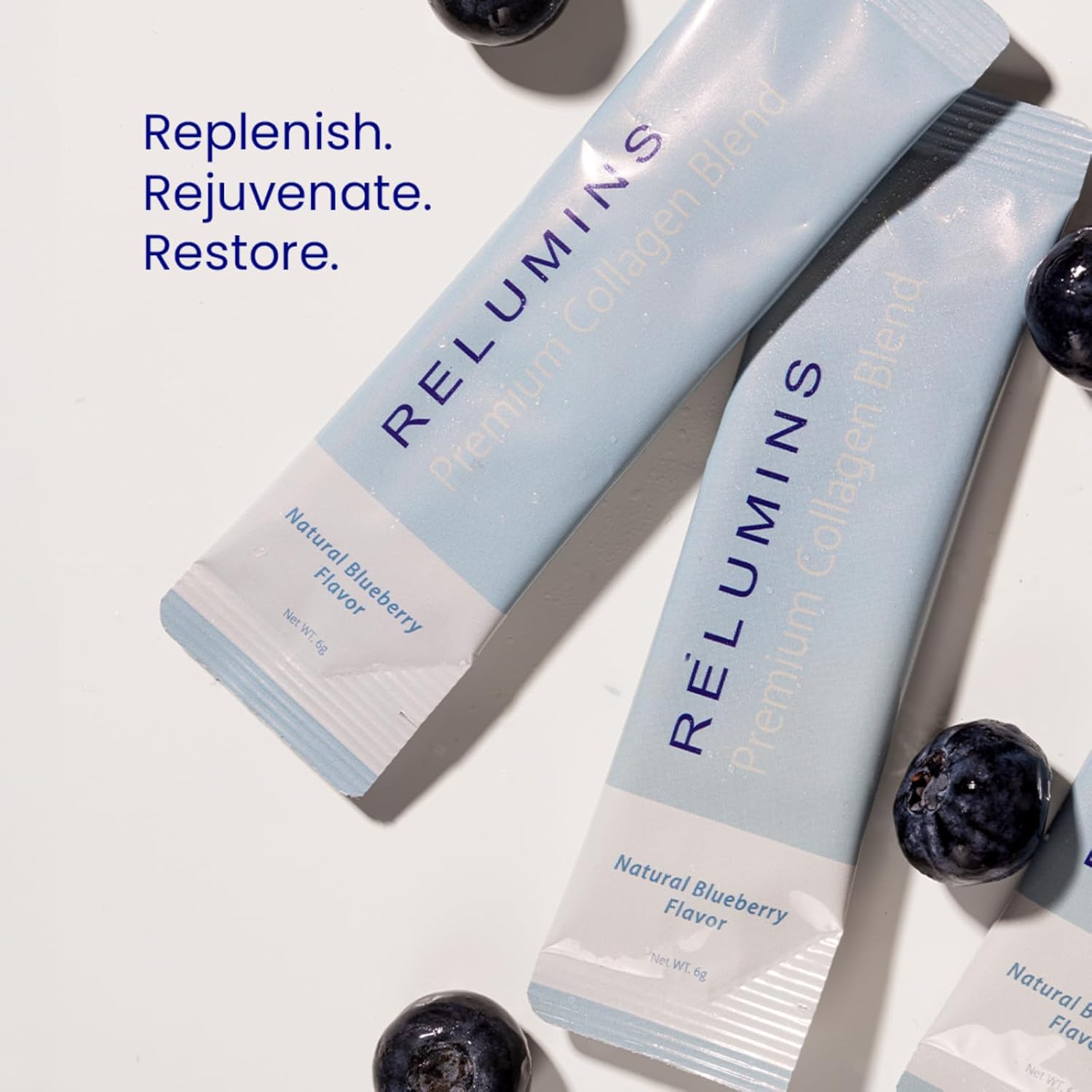 Relumins Marine Collagen Powder Drink Mix - Collagen Peptide With Glutathione, Green Tea, Coq10, & Hyaluronic Acid Boosts Smooth Glowing Skin - 10 Powder Sachets X Pineapple Flavored : Health & Household