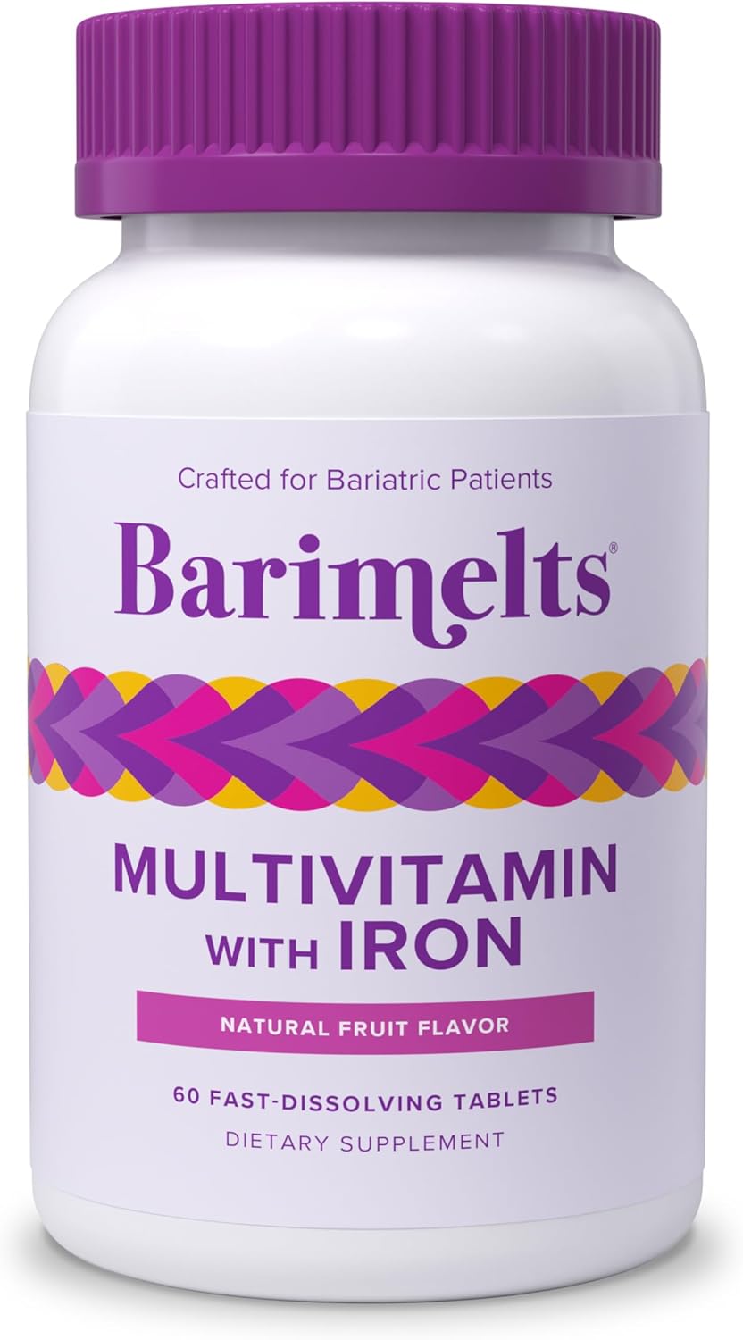 Barimelts Bariatric Multivitamin With Iron, 60 Fast-Dissolving Tablets (1-Month Supply), Sugar-Free Bariatric Vitamins For Women, Natural Fruit Flavor?