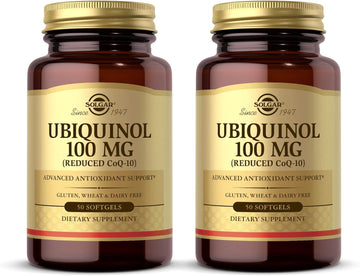 Solgar Ubiquinol 100Mg (Reduced Coq-10), 50 Softgels - 2 Pack - Advanced Antioxidant Support, Heart Health, Overall Health - Gluten Free, Dairy Free - 100 Total Servings