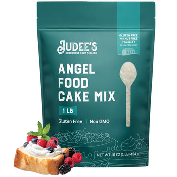 Judee's Gluten Free Angel Food Cake Mix - 1LB - Easy to Bake - Light and Fluffy Baking Mix - Delicious and 100% Gluten-Free - Ideal for Birthday Celebrations and Everyday Desserts