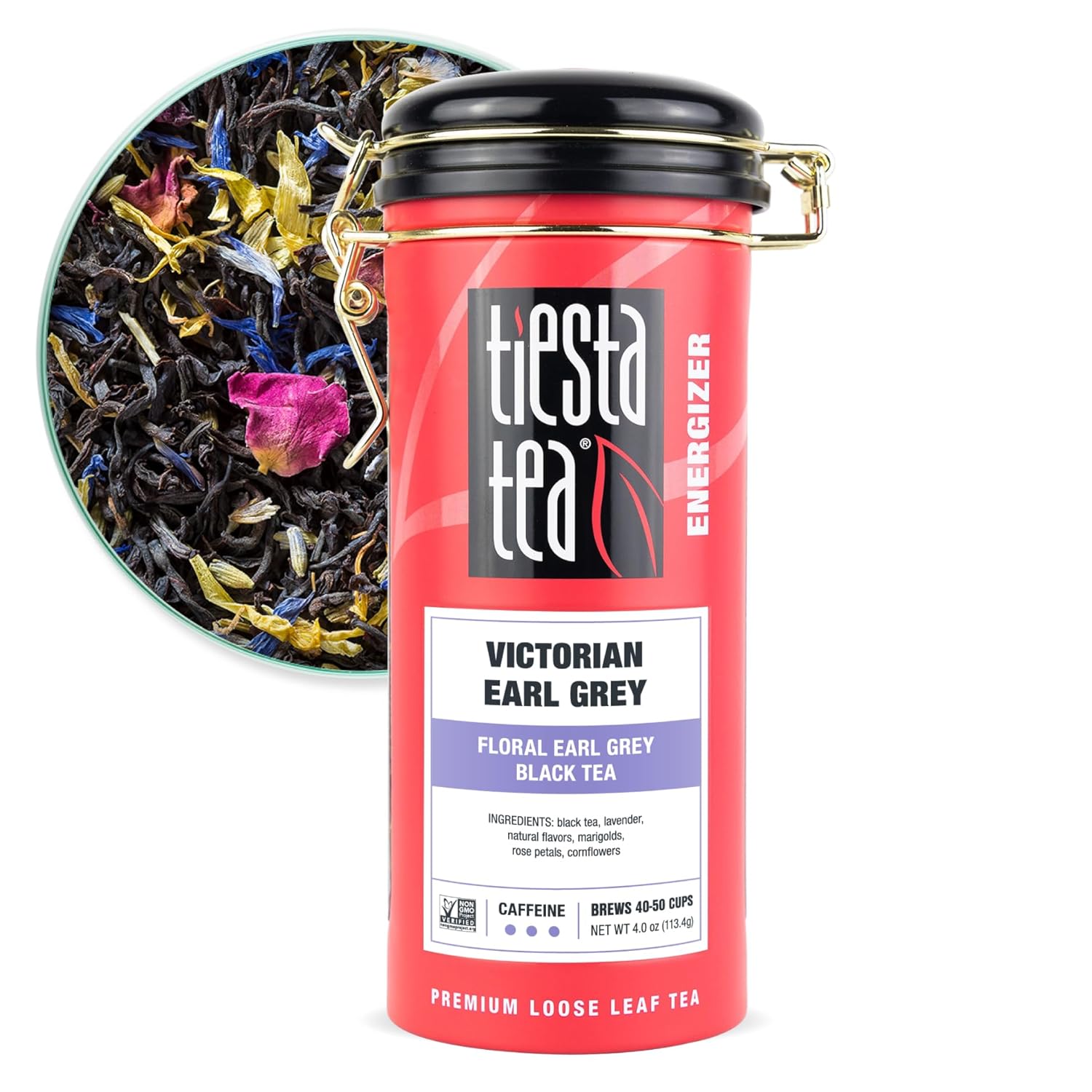 Tiesta Tea - Victorian Earl Grey | Floral Earl Grey Black Tea | Premium Loose Leaf Tea Blends | High Caffeinated Black Tea | Make Hot Or Iced Tea | Brews Up To 50 Cups - 4 Ounce Refillable Tin