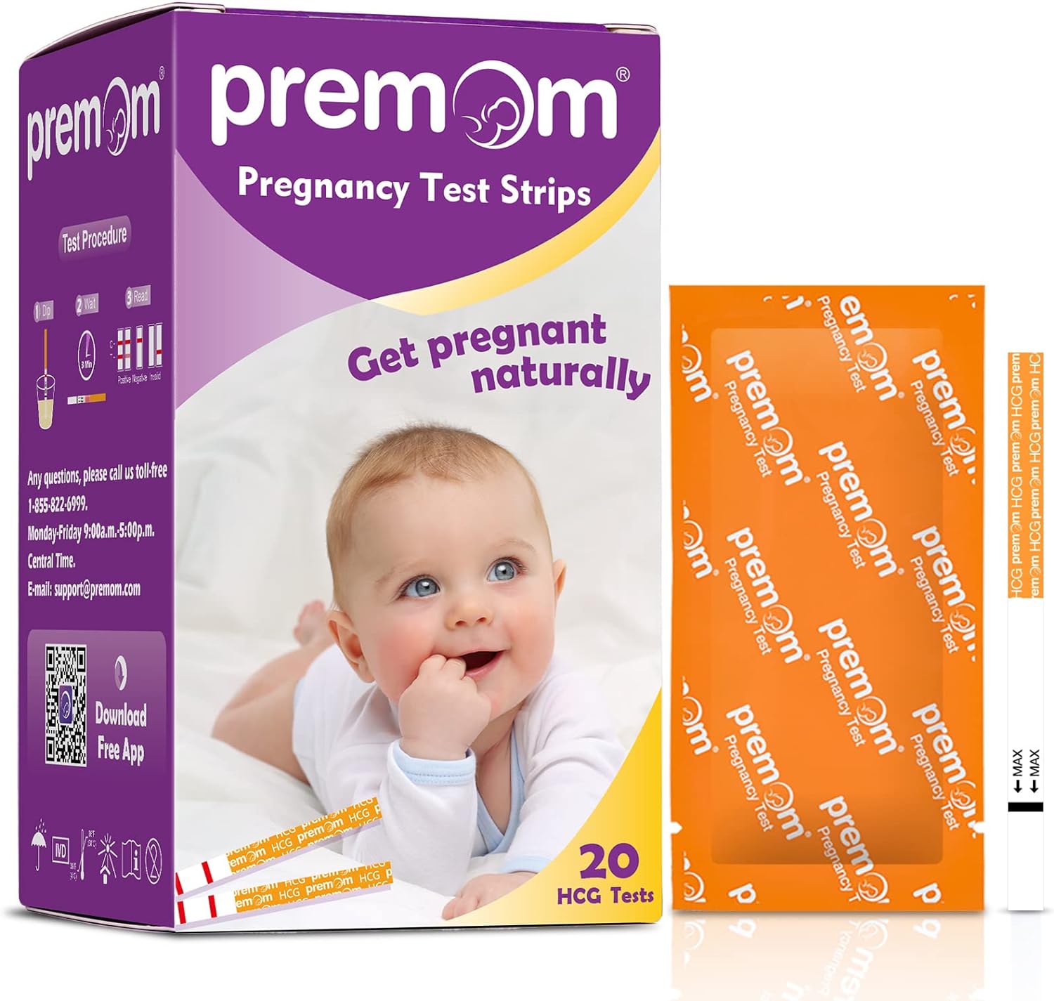 Premom Pregnancy Test Strips: Early Detection Pregnant Test Kits- 20 Pack