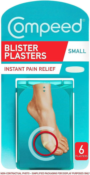 Compeed Blister Plasters Small Size 6 Pack - Hydrocolloid Foot Treatment - Heal Fast