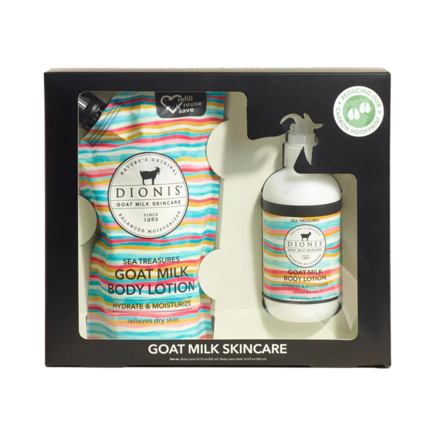 Dionis Goat Milk Skincare Scented Body Lotion And Refill Pouch Gift Set, Cruelty Free Clean & Dermatologist Tested For Dry Skin, Hydrating & Deeply Moisturizing Rich In Vitamins, Sea Treasures