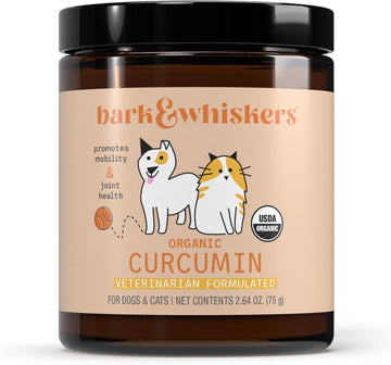 Bark & Whiskers Organic Curcumin, 2.64 Oz. (75 G), 300 Scoops, Promotes Mobility & Joint Health, Veterinarian Formulated, Non-Gmo, Certified Usda Organic, Dr. Mercola
