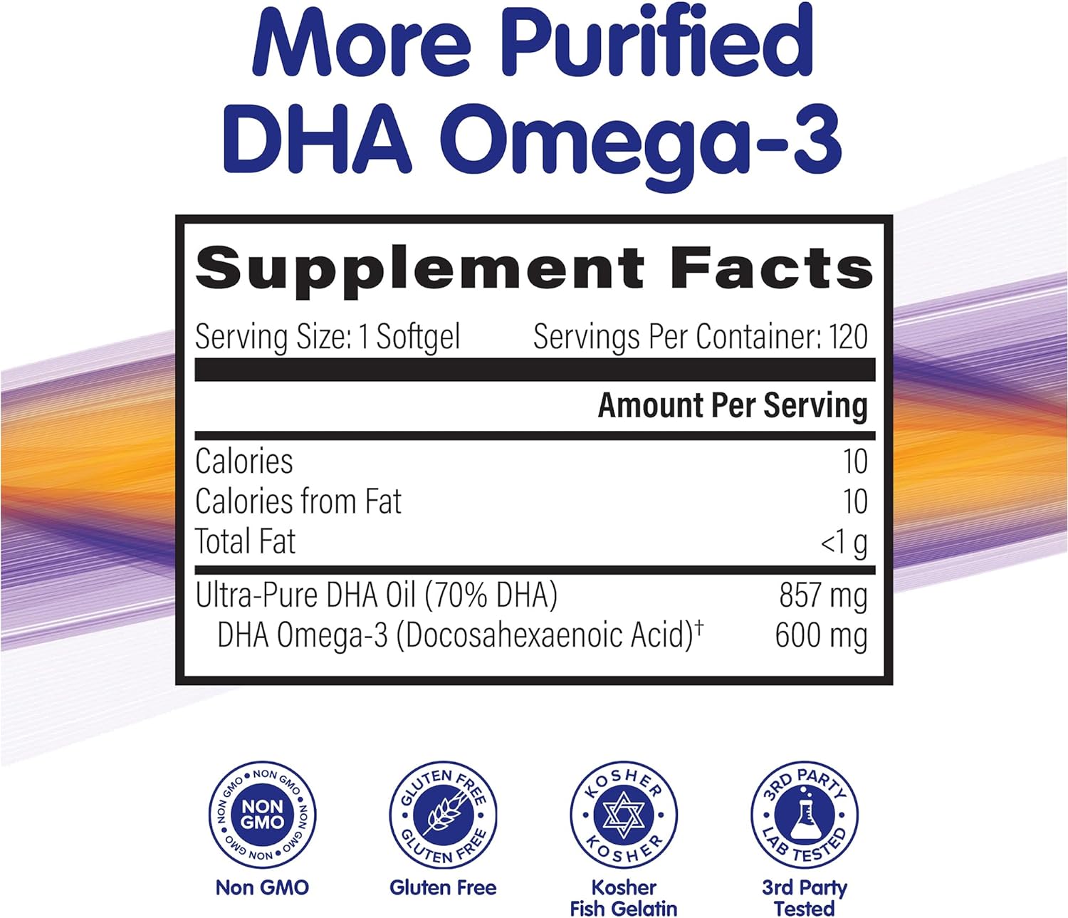 OmegaVia DHA 600 mg - Ultra-Pure DHA Supplements, Omega-3 for Brain & 