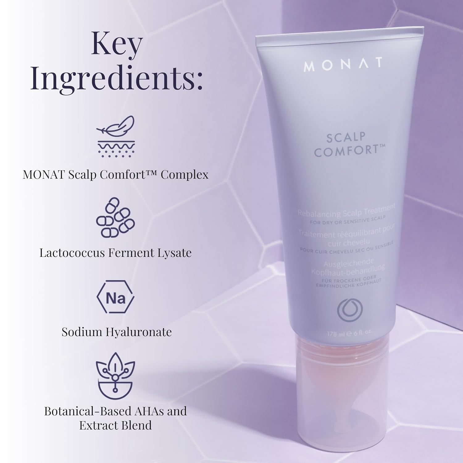 Monat Scalp Comfort™? Rebalancing Scalp Treatment - Cooling, Exfoliating Treatment For Dry, Oily, Or Sensitive Scalp | Soothes Discomfort, Restores Balance, And Calms Damaged Scalp - 178 Ml / 6 Fl Oz : Beauty & Personal Care