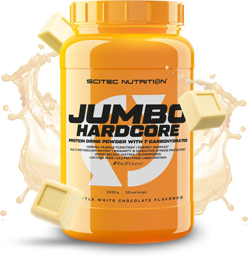 Scitec Nutrition Jumbo Hardcore, High Protein Weight Gainer With Amino Select Matrix, Superfoods, Creatine And With 7 Carbohydrates, Gluten-Free And Lactose-Free, 1530 G, Brittle White Chocolate