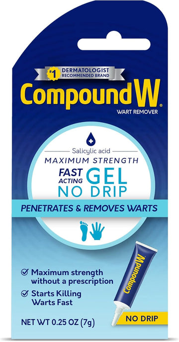 Compound W Total Care Wart Remover With Proheal Cream For Skin - 0.25 Oz And Maximum Strength Fast Acting Salicylic Acid Gel - 0.25 Oz