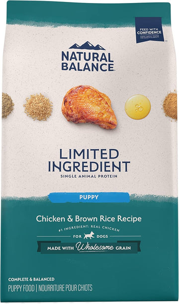 Natural Balance Limited Ingredient Puppy Dry Dog Food With Healthy Grains, Chicken & Brown Rice Recipe, 4 Pound (Pack Of 1)