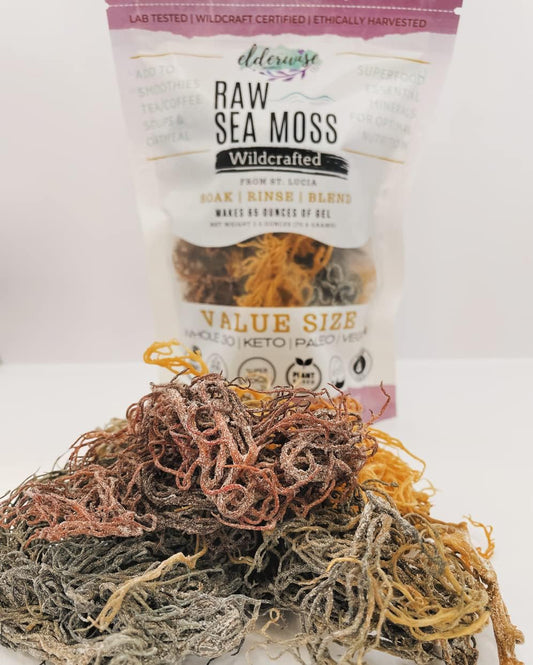 Sea Moss | Wildcrafted | 2.5 Oz | Makes 64 Oz Of Gel | Raw + Non Gmo | Sundried | Mineral Rich | Saint Lucia