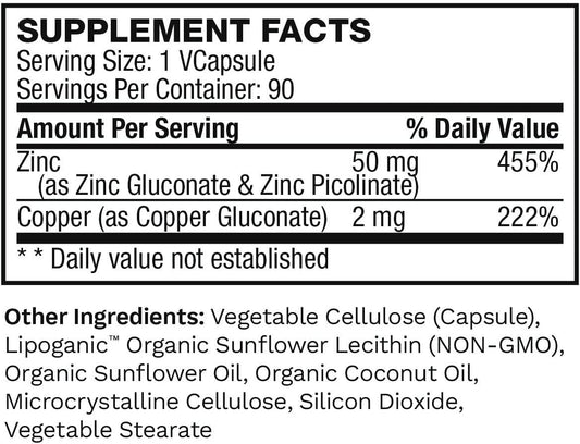 Lewis Labs Zinc Citrate 50Mg Capsules - 90 Count, Immune Support, Metabolism, Skin Health, Energy, Antioxidant Supplement