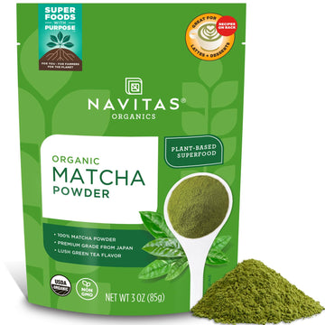 Navitas Organics Matcha Powder, 3 Oz. Bag, 85 Servings — Premium Culinary Grade, Organic, Non-Gmo, Gluten-Free