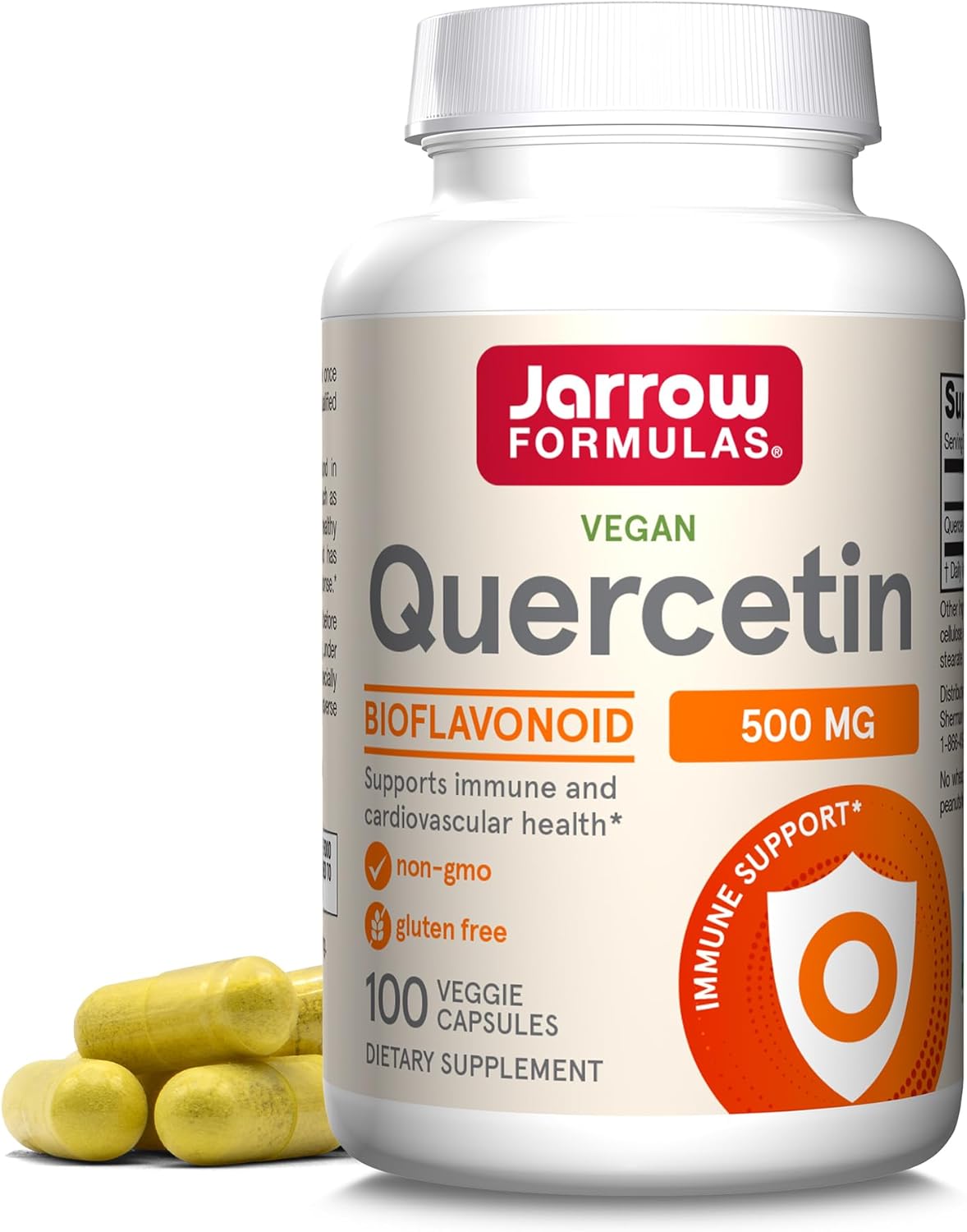 Jarrow Formulas Quercetin 500 Mg - Bioavonoid - Quercetin Dietary Supplement - 100 Servings (Veggie Caps) - Supports Cellular Function, Cardiovascular Health, Immune Health & Response