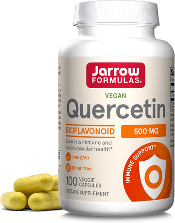 Jarrow Formulas Quercetin 500 Mg - Bioavonoid - Quercetin Dietary Supplement - 100 Servings (Veggie Caps) - Supports Cellular Function, Cardiovascular Health, Immune Health & Response